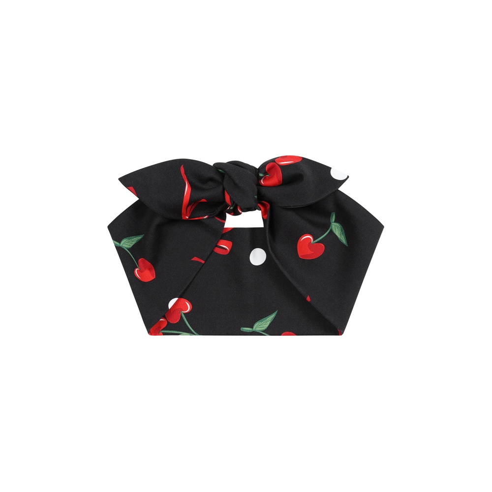 Banned - Cherries And Bow Bandana - Black